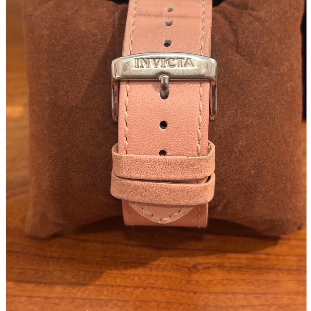 Invicta 2317 Womens Square Pink Dial Stainless Steel Leather Watch - Picture 9 of 9